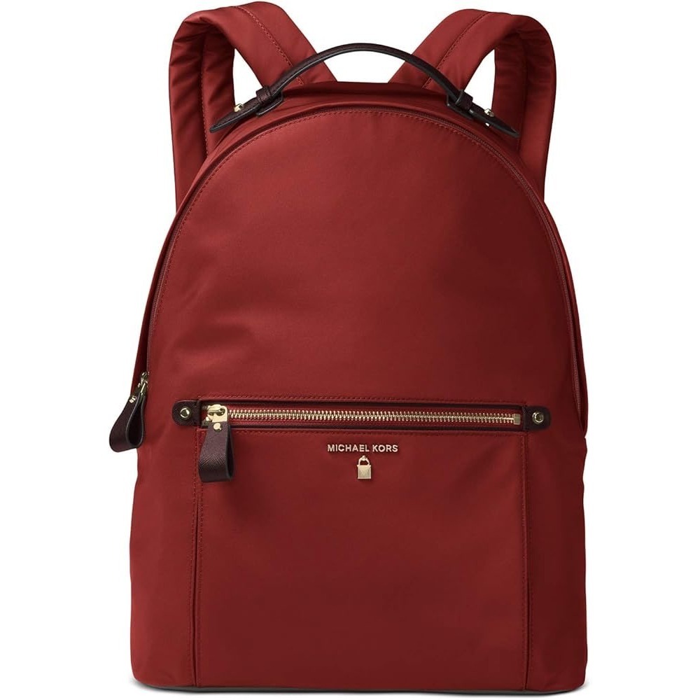 Michael Kors Kelsey Backpack Women Large Brandy Red NWT Nylon 30F7GO2B7C